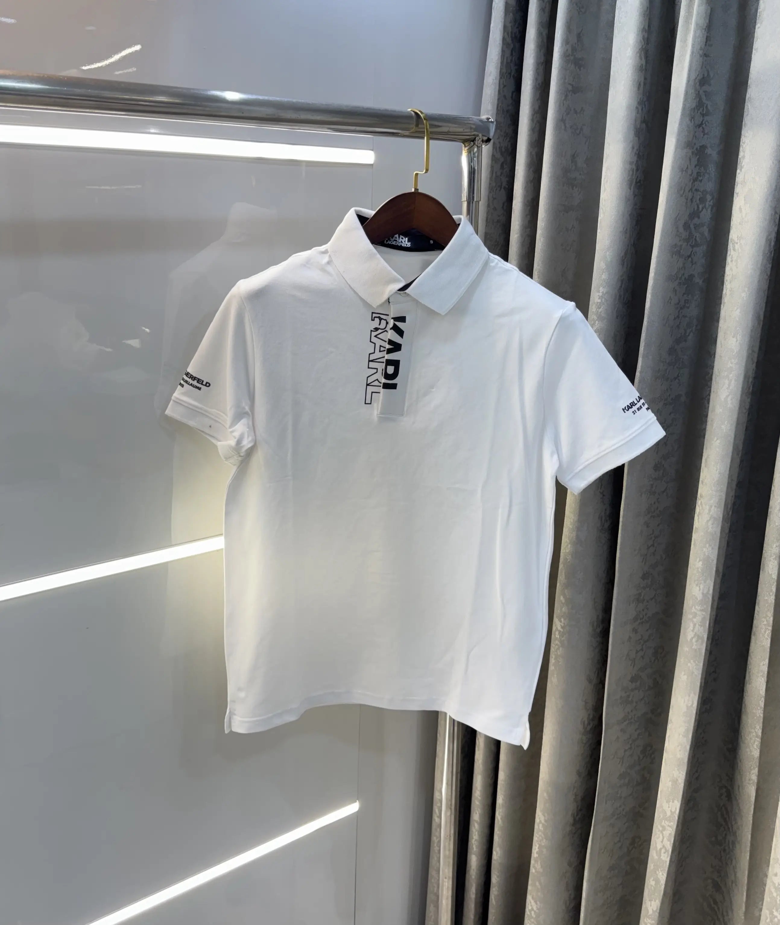 Karl Lagerfled White Imported Polo T-Shirt