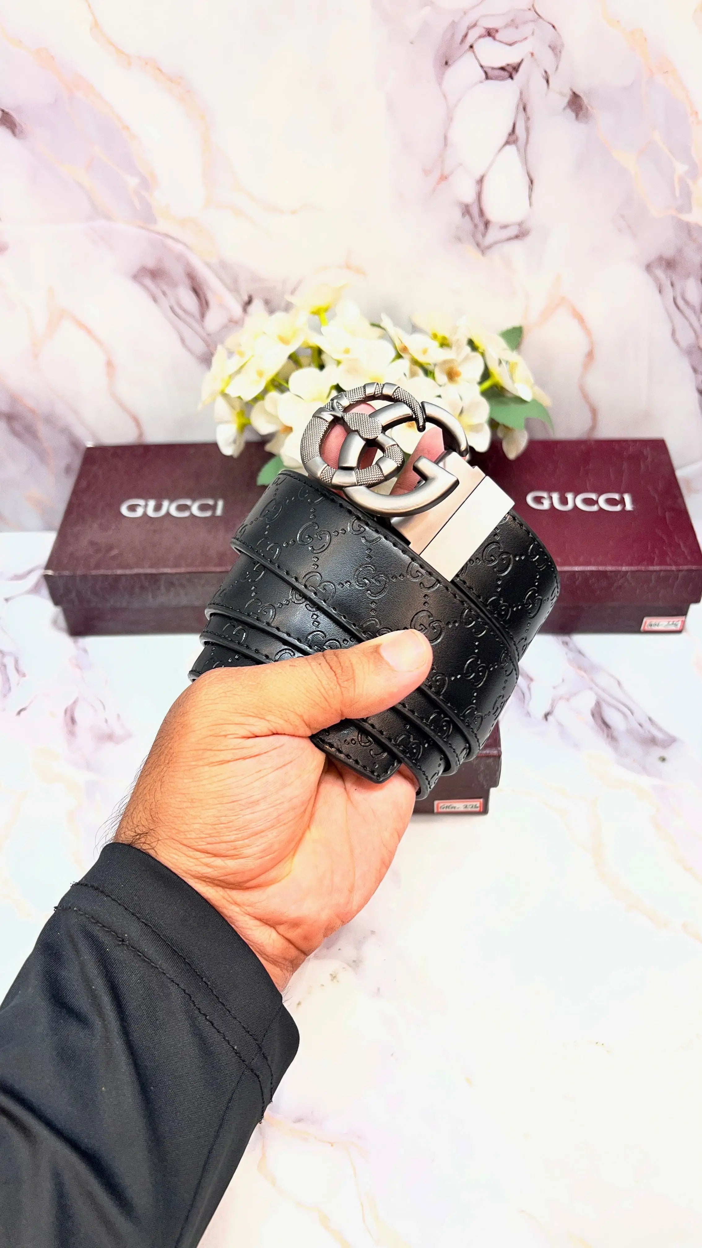 GG GUCCI SNAKE EDITION WITH EMBOSSED STRIP IMPORTED PREMIUM QUALITY REVERSEABLE BELT WITH OG BOX