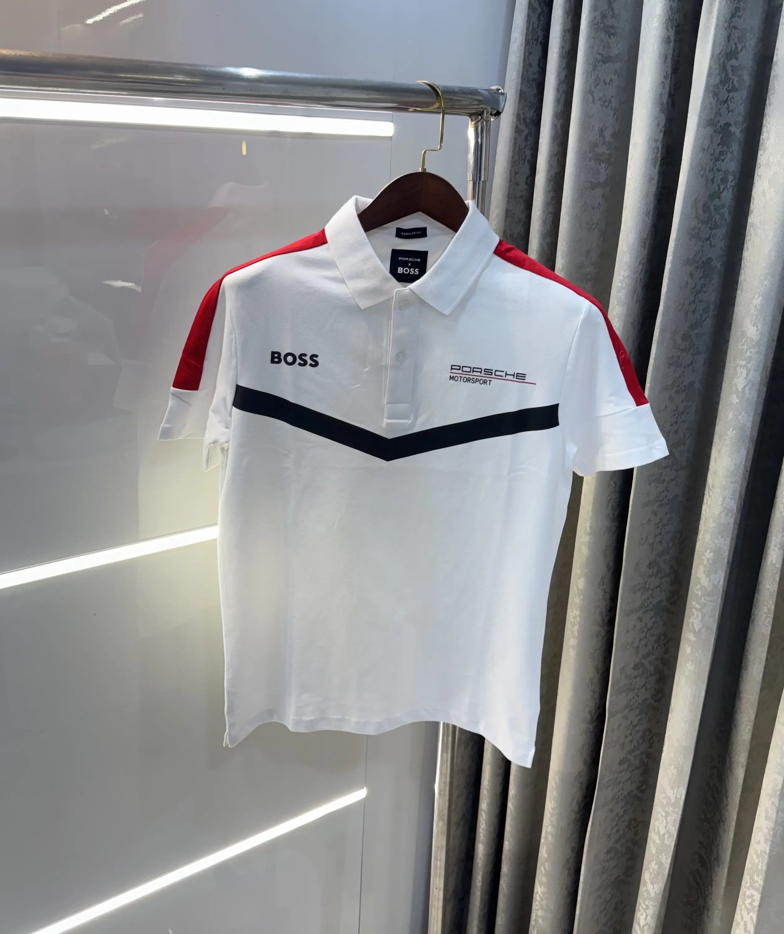 Hug o Boss White Porsch e Edition Premium Polo T-shirt