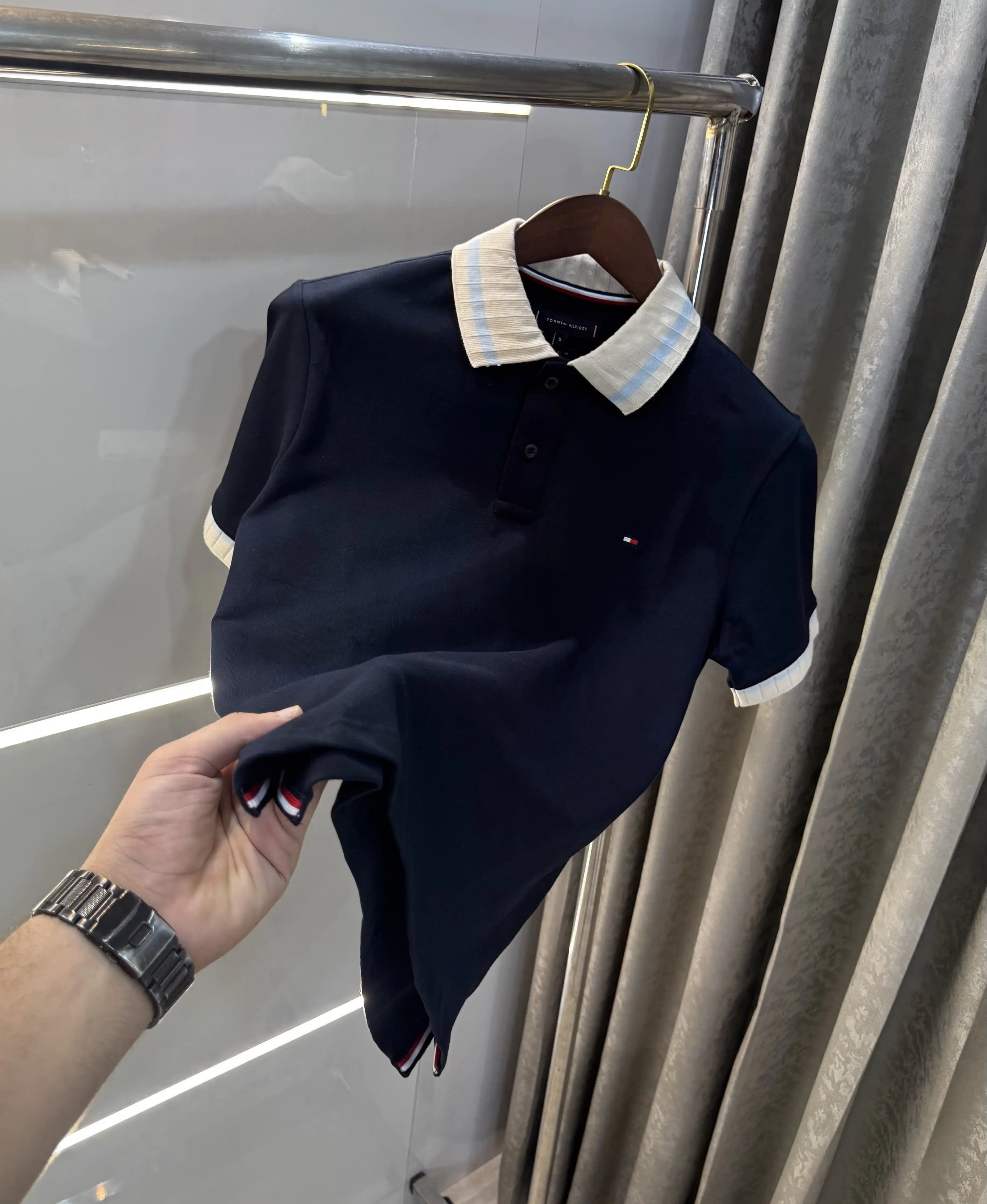 Tomm y Hilfiger Navy Blue Premium Polo T-shirt