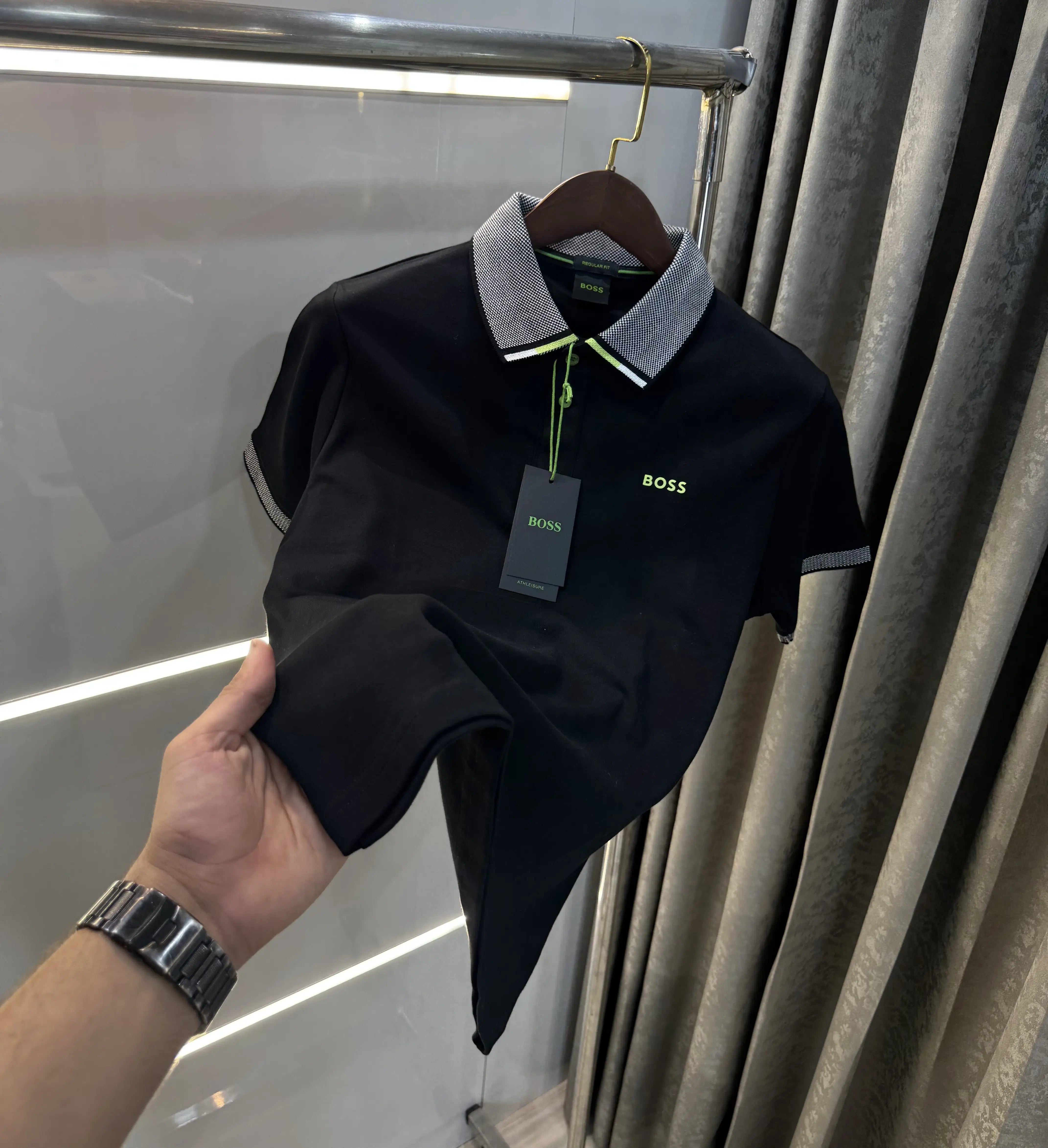 Hugo  Bos s Black Logo Work Premium Polo T-shirt