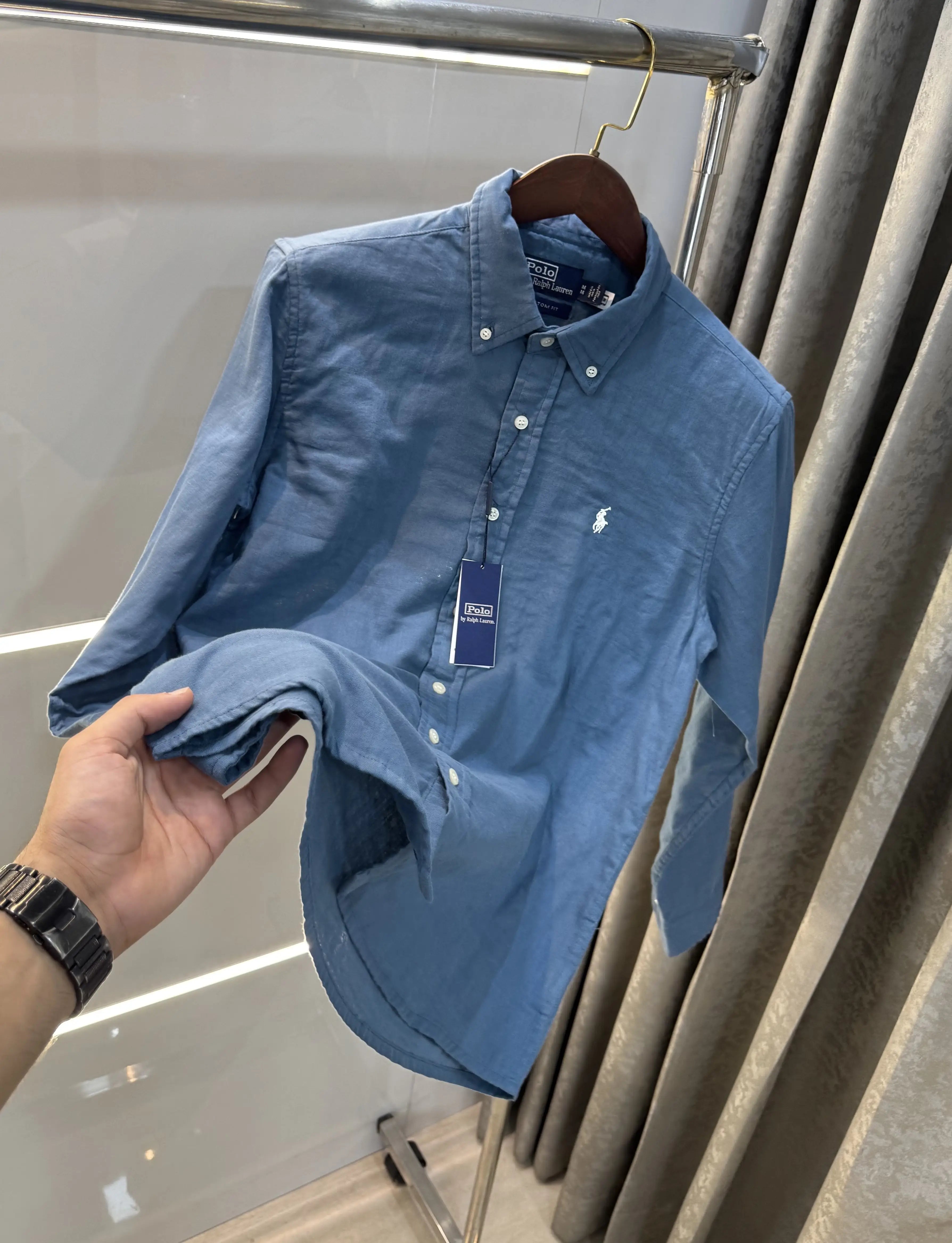 Ralph Lauren Blue Premium Linen Shirt