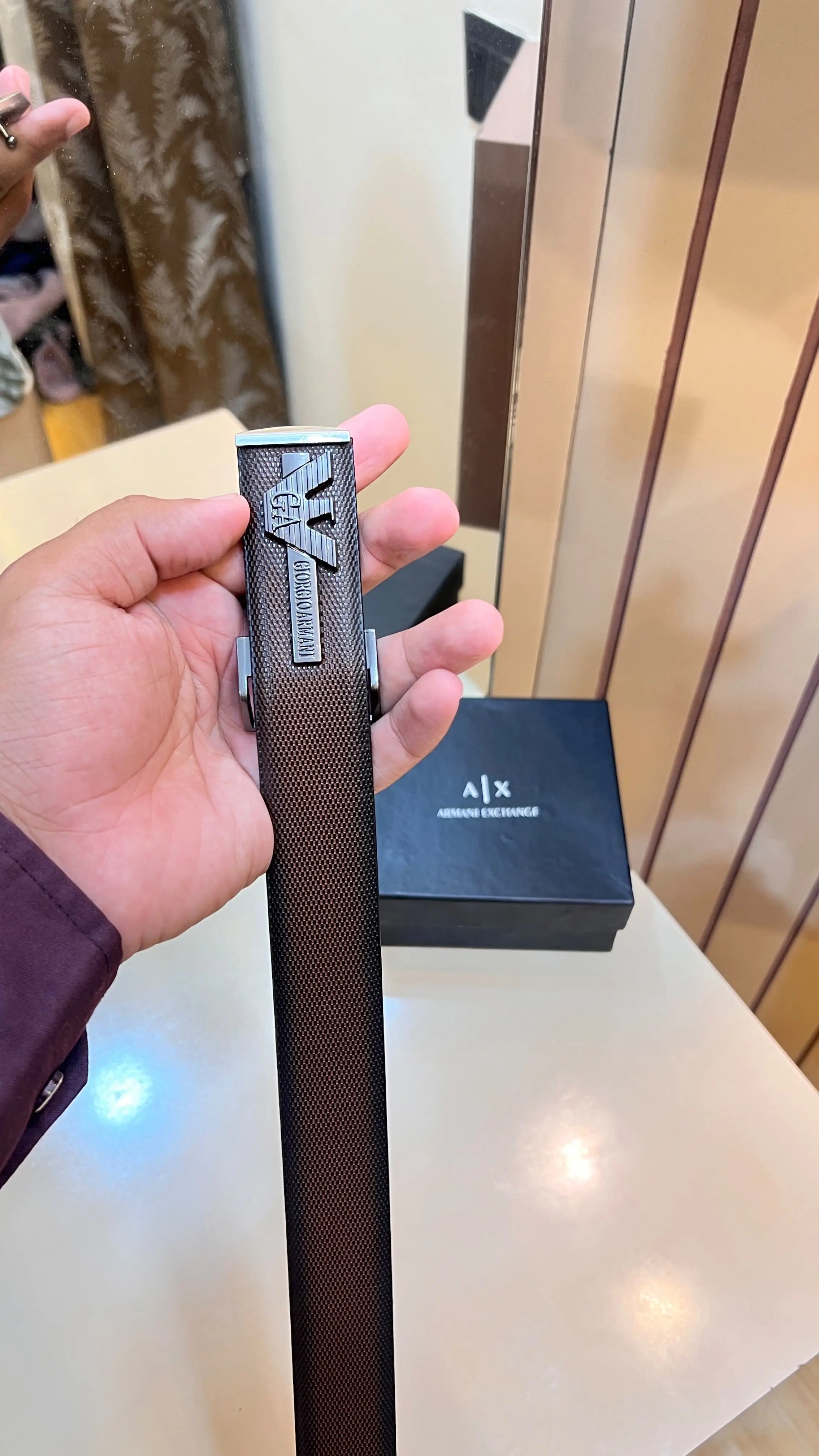AX ARMANI EXCHANGE PREMIUM QUALITY IMP BELTS WITH OG BOX 