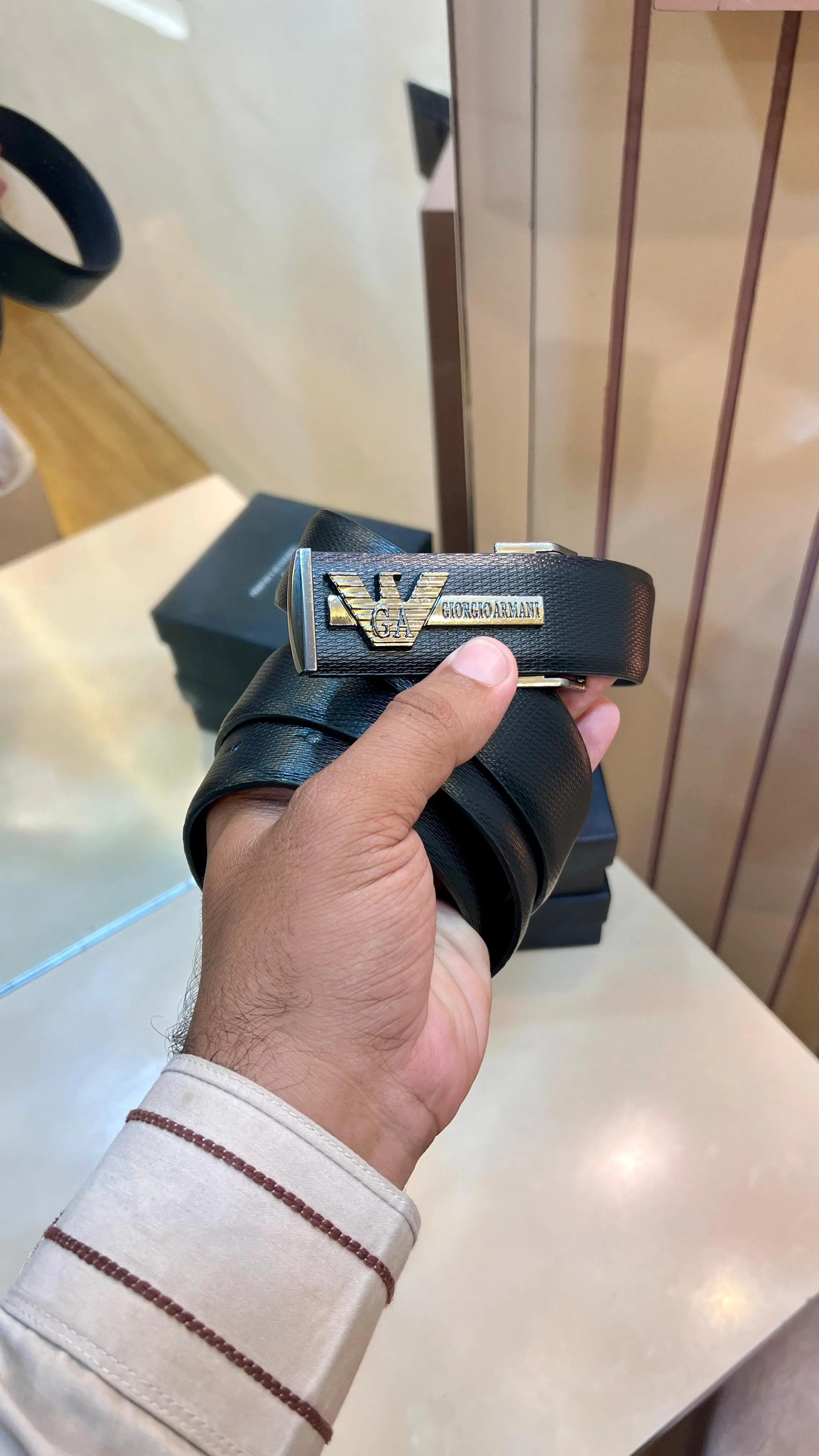 AX ARMANI EXCHANGE PREMIUM QUALITY IMP BELT WITH OG BOX 