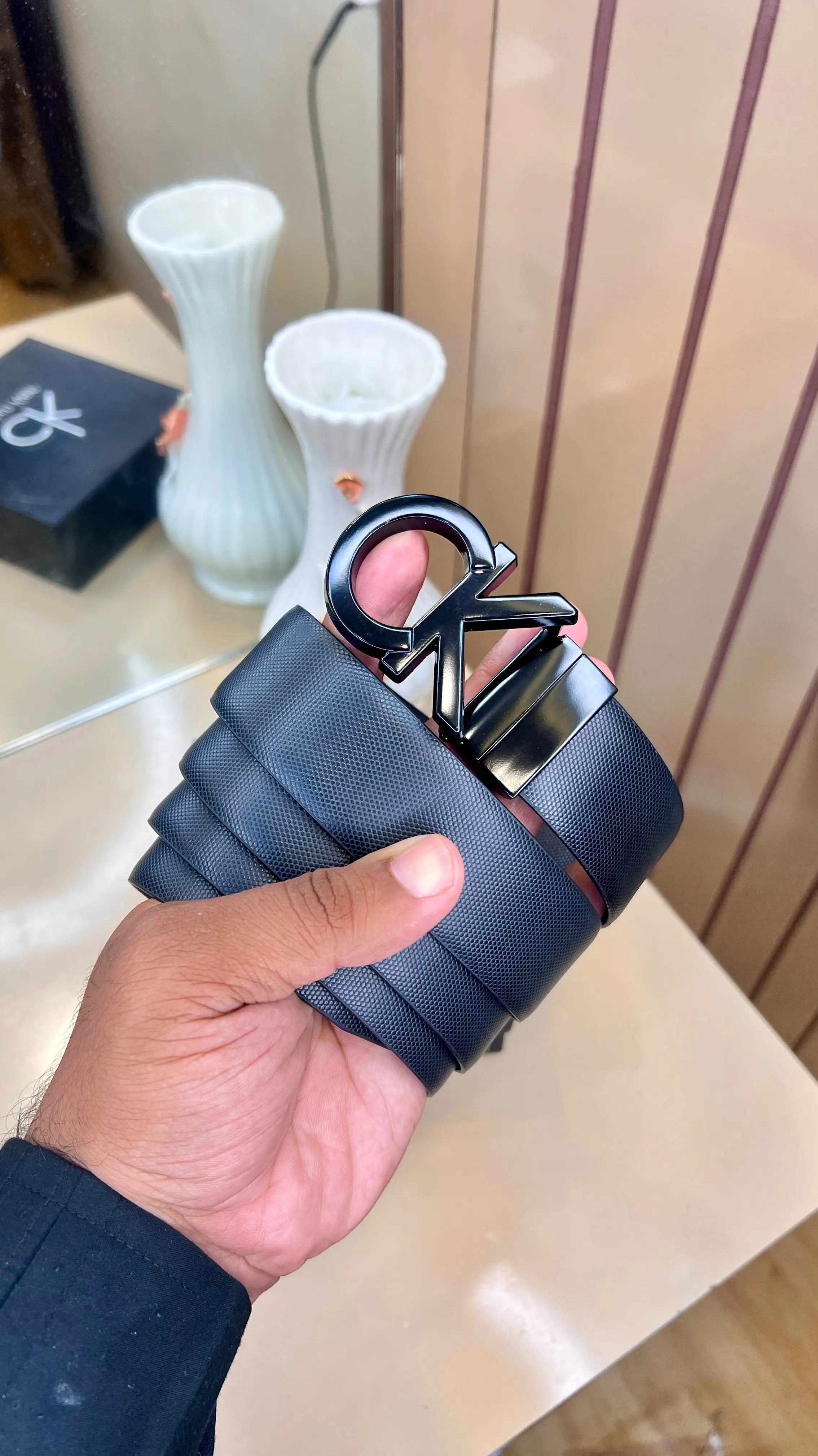 CK CALVIN KLEIN PREMIUM QUALITY REVERSEABLE BELT WITH OG BOX