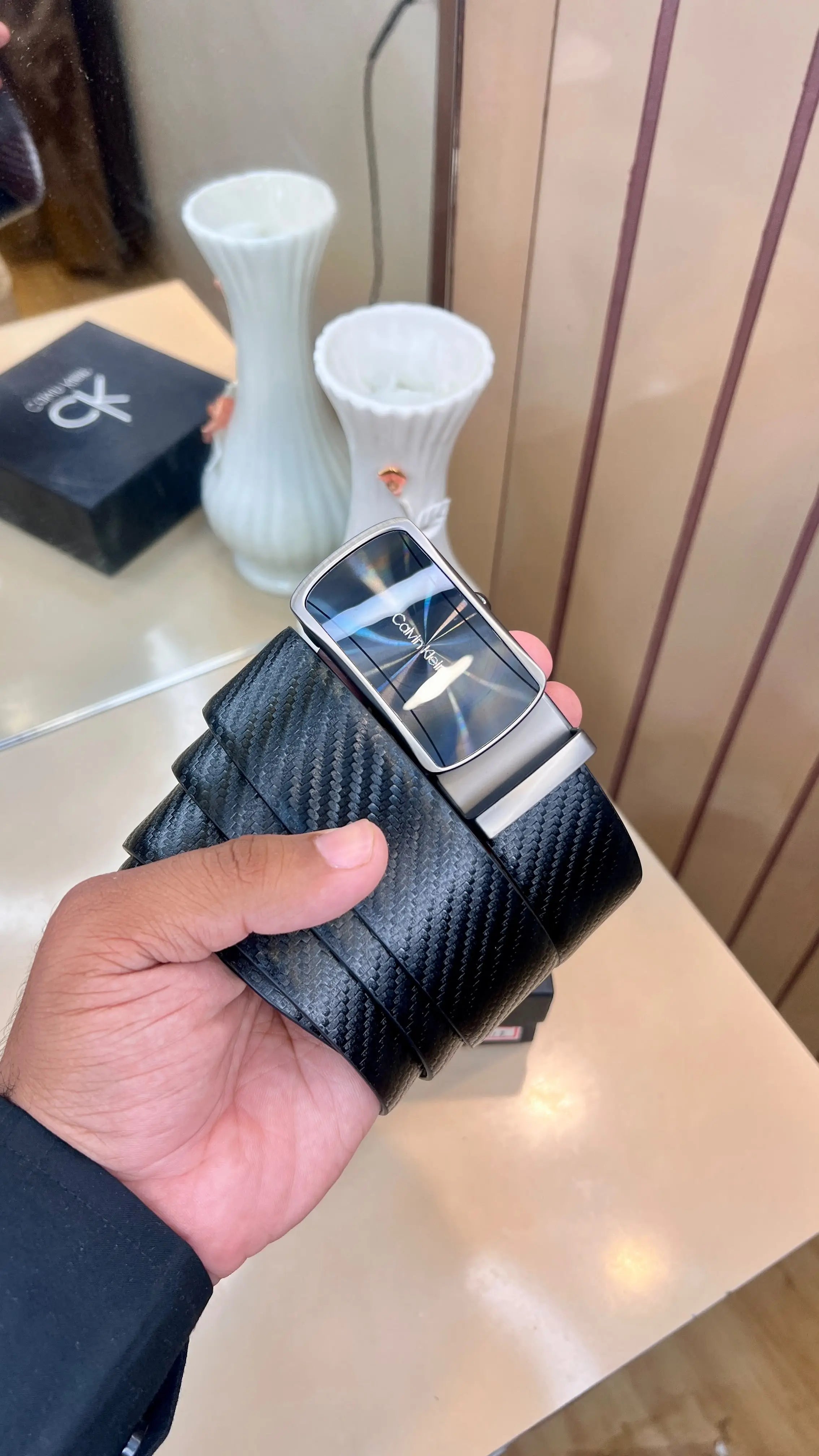 CK CALVIN KLEIN PREMIUM QUALITY IMP AUTOLOCK & REVERSIBLE BELT WITH OG BOX 