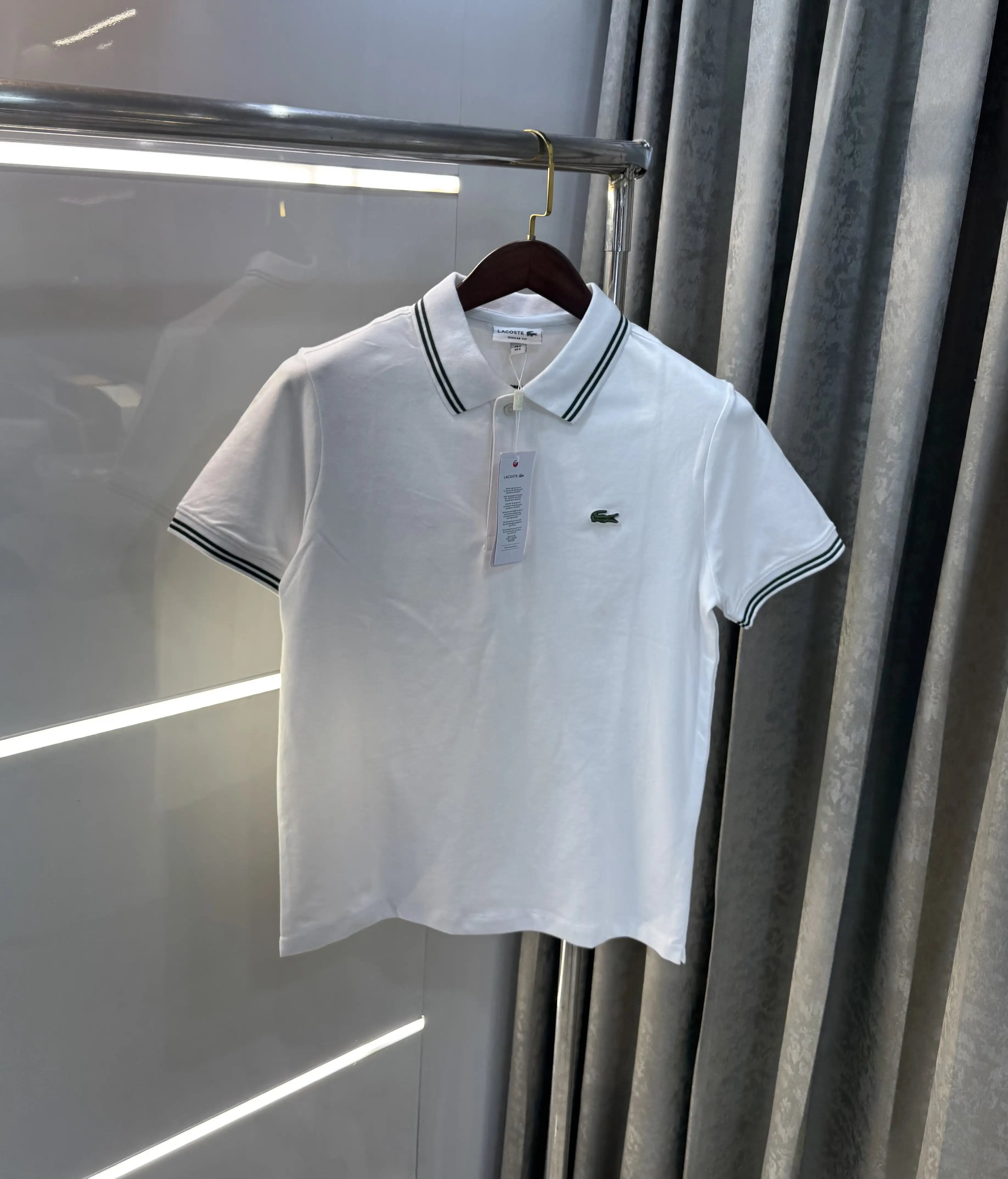 Lacost e White Logo Work Premium Polo T-Shirt