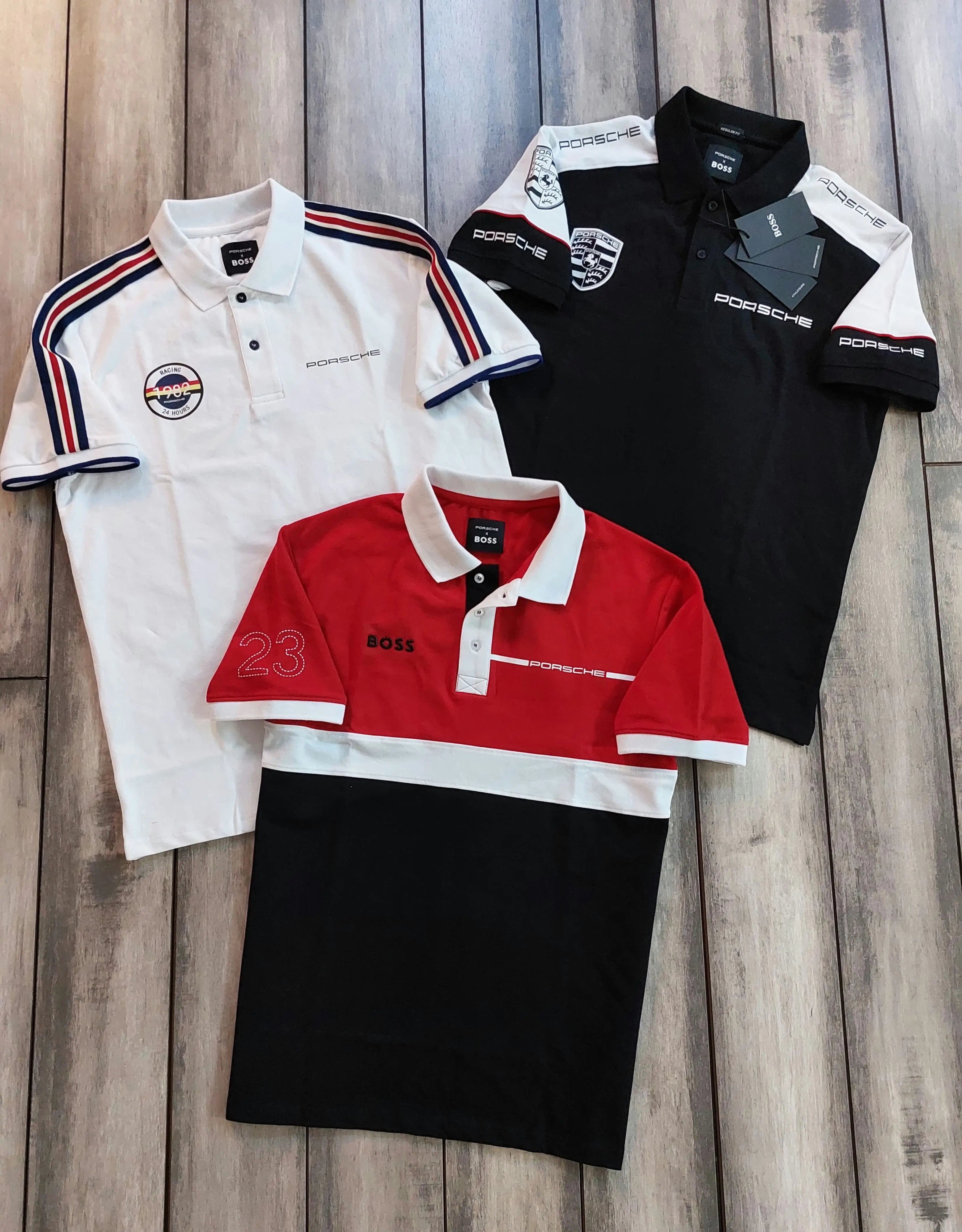 Hugo  Bos s X Porsche White Logo Work Premium Polo T-shirt