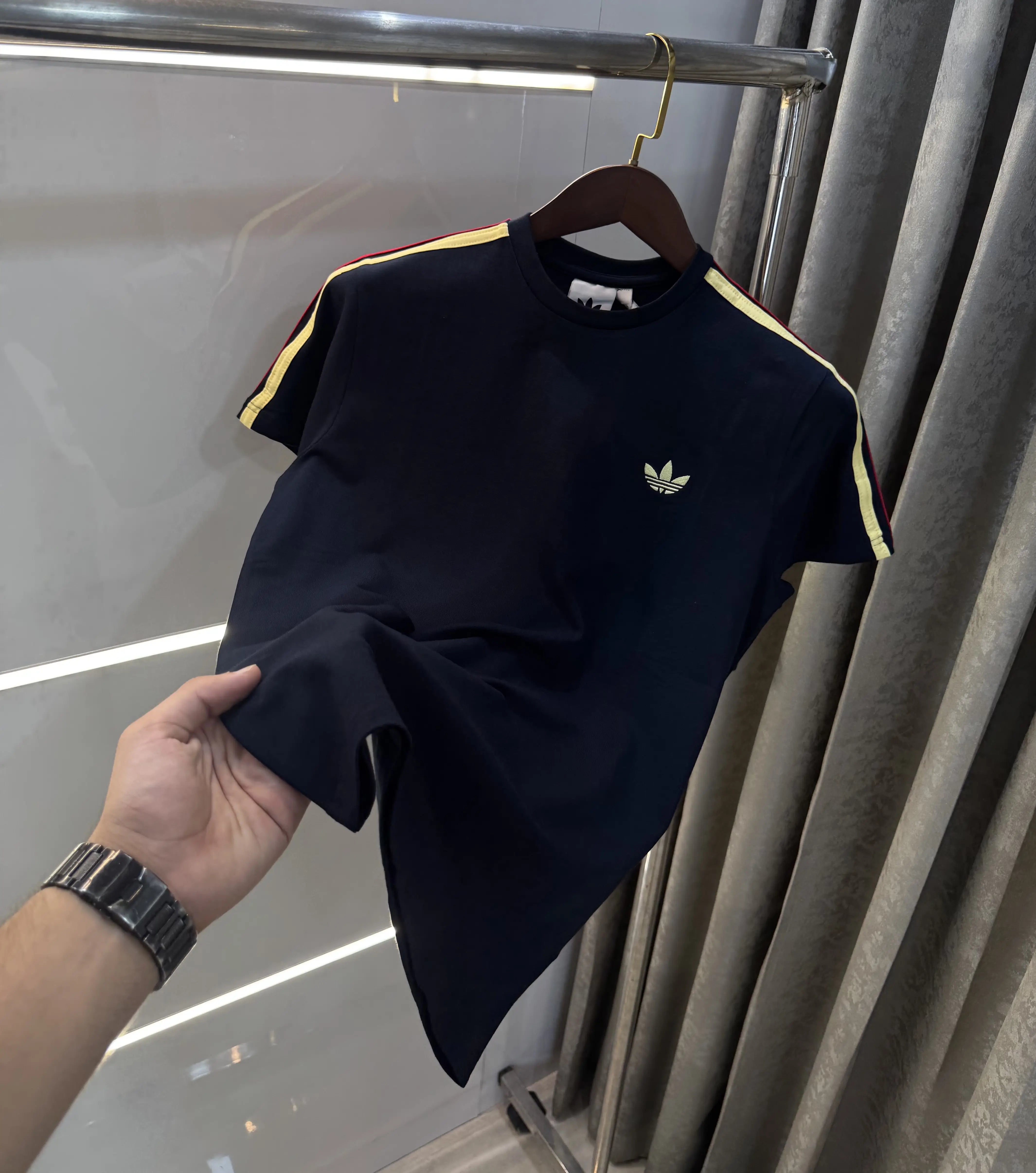 Adidas Blue Printed Premium Classic T-Shirt