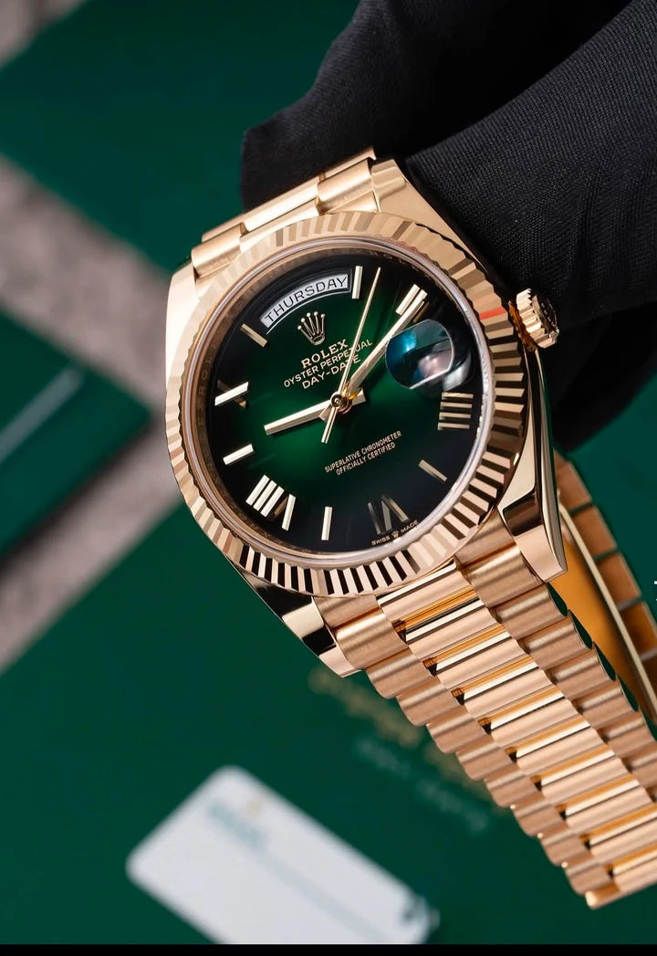 ROLEX Day Date Oyster Yellow Gold Stainless Steel Wrist Watch
