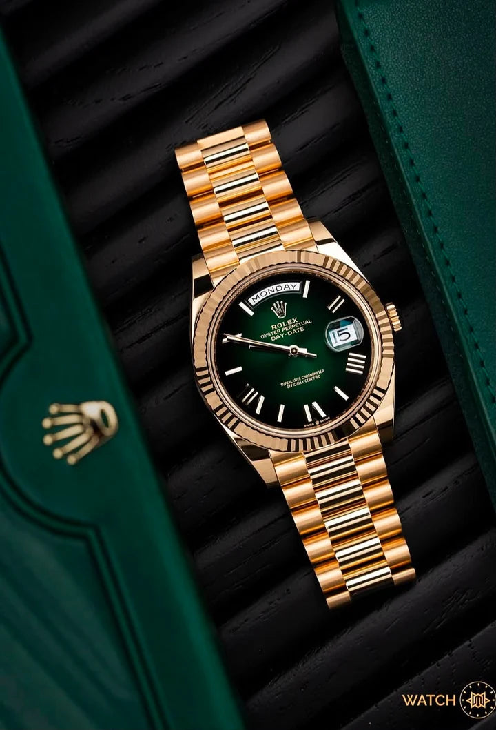 ROLEX Day Date Oyster Yellow Gold Stainless Steel Wrist Watch