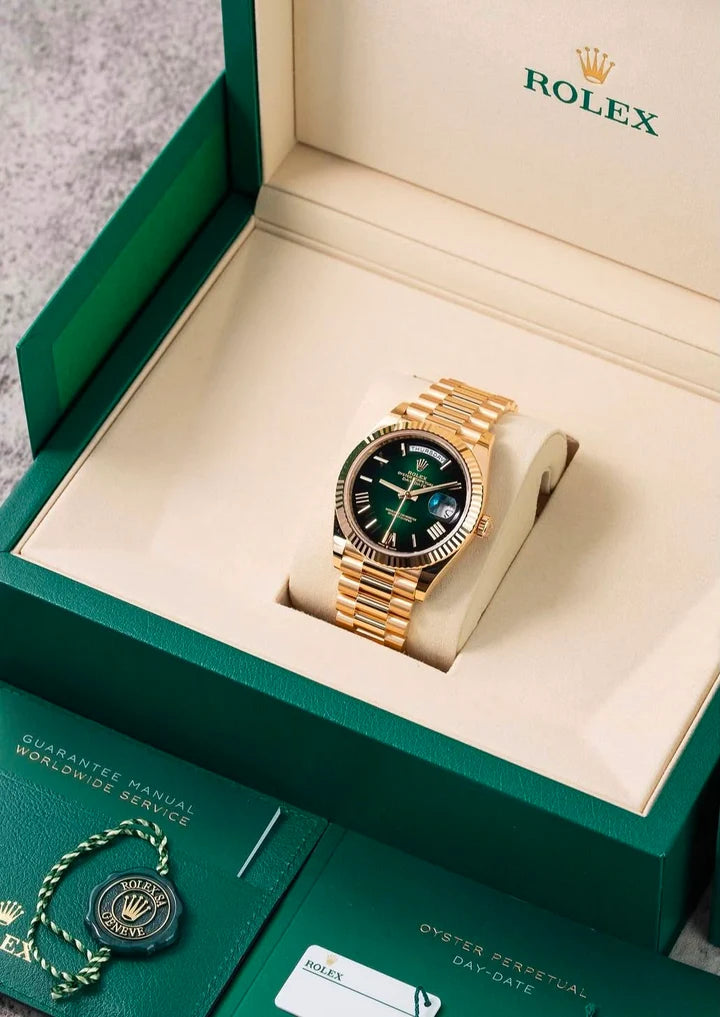 ROLEX Day Date Oyster Yellow Gold Stainless Steel Wrist Watch