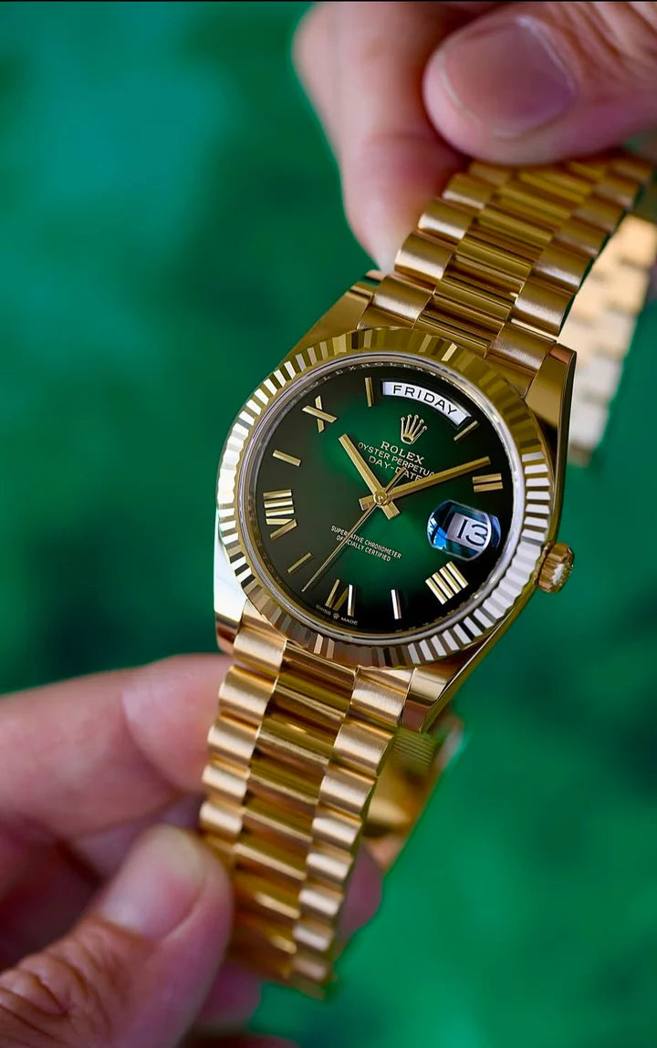 ROLEX Day Date Oyster Yellow Gold Stainless Steel Wrist Watch