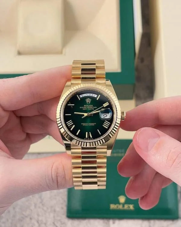Role_x Day Date Oyster Yellow Gold Stainless Steel Wrist Watch