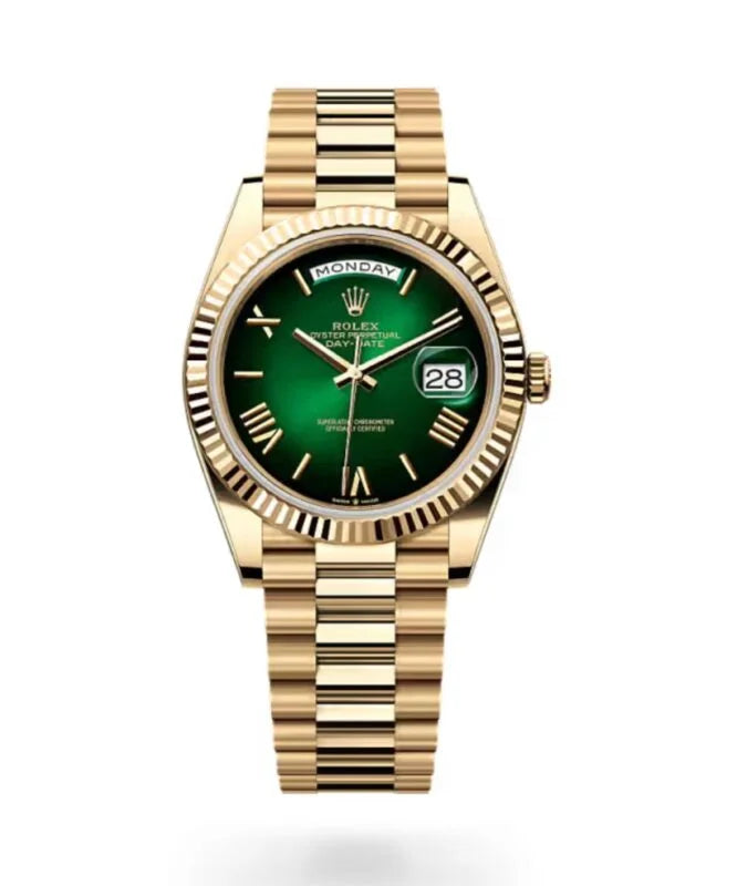 Role_x Day Date Oyster Yellow Gold Stainless Steel Wrist Watch